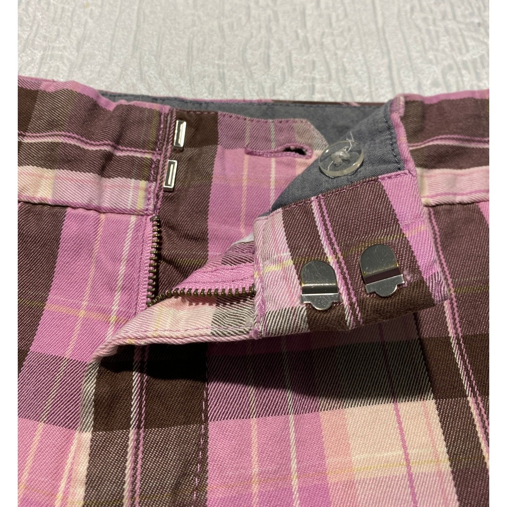 Tommy Hilfiger Womens Plaid Bermuda Shorts Pink Purple Size 12 Cotton Casual - Picture 4 of 6